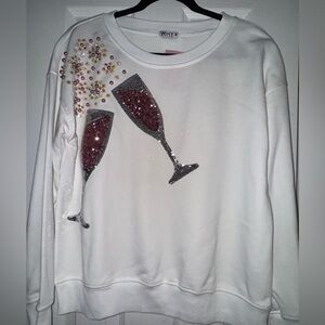 New Why dress sequin embellishment pink champagne medium top